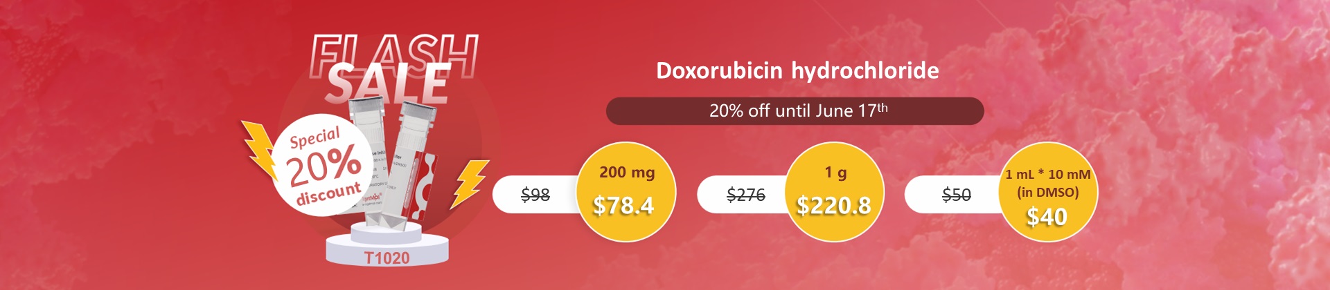 Doxorubicin hydrochloride 80% discount